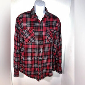 Retrofit,XL, long sleeve button front,flap chest pockets, plaid flannel shirt